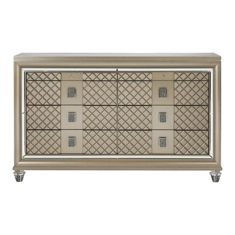 Loudon Champagne Metallic Dresser by Homelegance at Eve Furniture