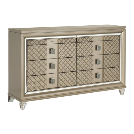 Loudon Champagne Metallic Dresser by Homelegance at Eve Furniture