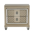 Loudon Champagne Metallic Nightstand by Homelegance at Eve Furniture