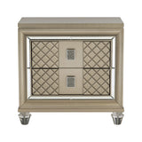 Loudon Champagne Metallic Nightstand by Homelegance at Eve Furniture