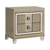 Loudon Champagne Metallic Nightstand by Homelegance at Eve Furniture