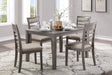 Lovell Gray 5-Piece Dining Set by Homelegance at Eve Furniture
