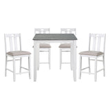 Lowell Bright White/Weathered Gray 5-Piece Counter Height Set by Homelegance at Eve Furniture