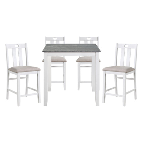Lowell Bright White/Weathered Gray 5-Piece Counter Height Set by Homelegance at Eve Furniture