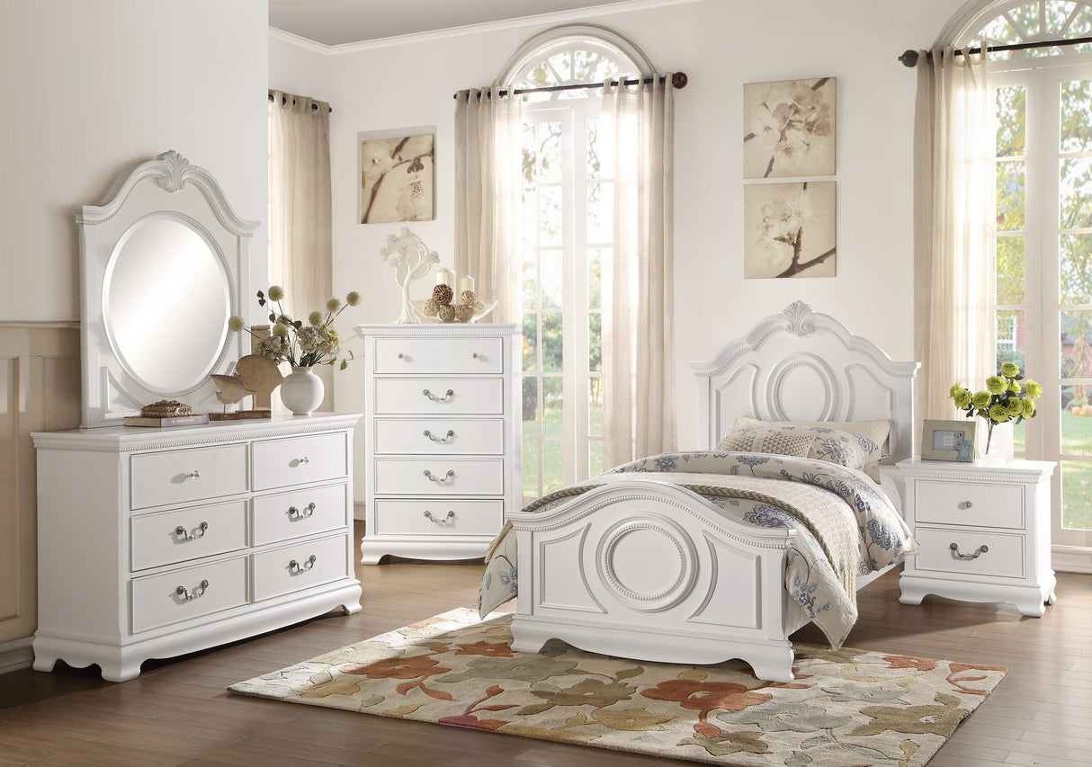 Lucida White Full Panel Bed by Homelegance at Eve Furniture