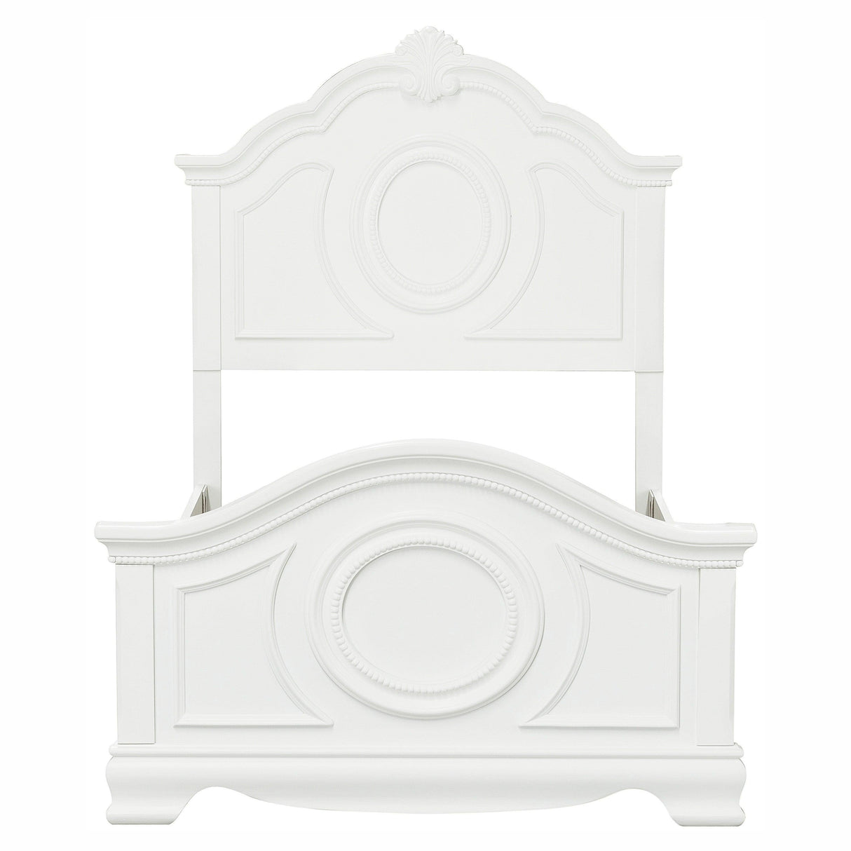 Lucida White Twin Panel Bed by Homelegance at Eve Furniture