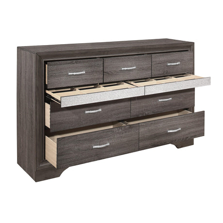 Luster Gray Dresser by Homelegance at Eve Furniture