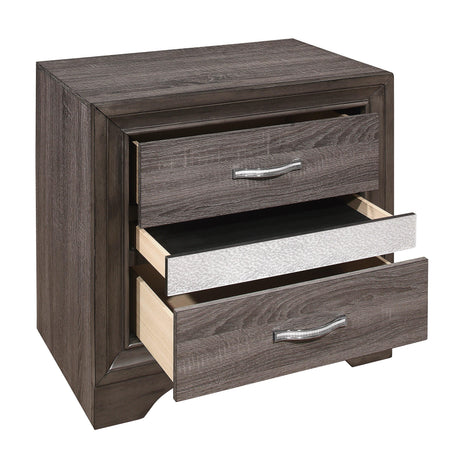 Luster Gray Nightstand by Homelegance at Eve Furniture