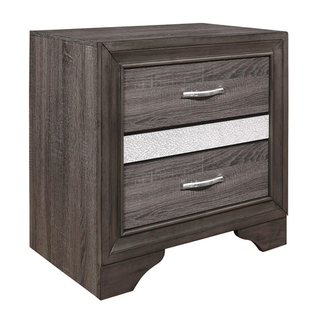 Luster Gray Nightstand by Homelegance at Eve Furniture