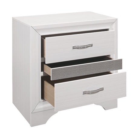 Luster White Nightstand by Homelegance at Eve Furniture