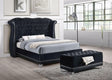 Luxor Black Velvet King Platform Bed by Happy Homes at Eve Furniture
