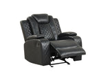 Luz Black 3-Piece Reclining Living Room Set by Happy Homes at Eve Furniture