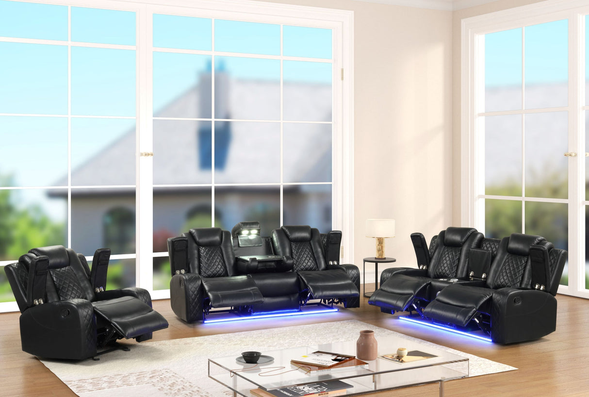 3-piece black living room set