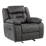 Madrona Hill Gray Glider Reclining Chair by Homelegance at Eve Furniture