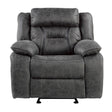 Madrona Hill Gray Glider Reclining Chair by Homelegance at Eve Furniture