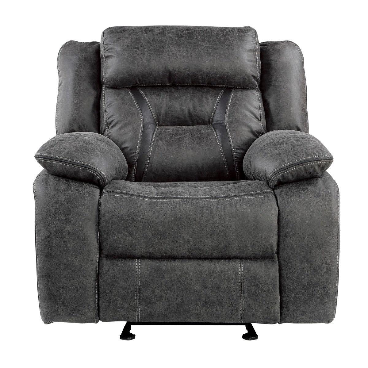 Madrona Hill Gray Glider Reclining Chair by Homelegance at Eve Furniture