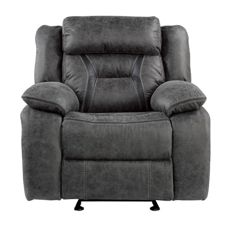 Madrona Hill Gray Glider Reclining Chair by Homelegance at Eve Furniture