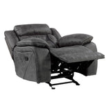 Madrona Hill Gray Glider Reclining Chair by Homelegance at Eve Furniture