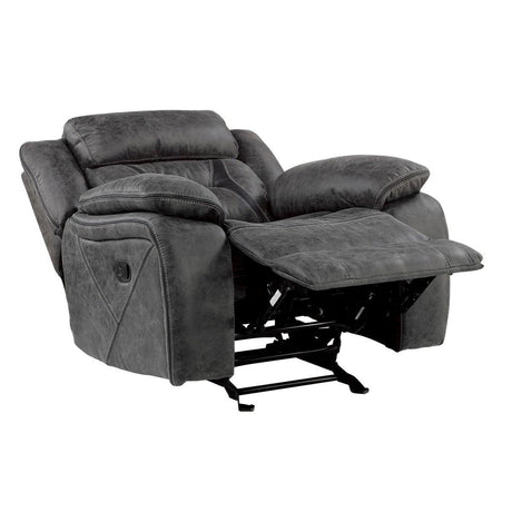 Madrona Hill Gray Glider Reclining Chair by Homelegance at Eve Furniture