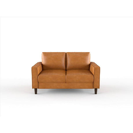 Malcolm Brown Faux Leather Loveseat by Homelegance at Eve Furniture