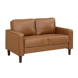 Malcolm Brown Faux Leather Loveseat by Homelegance at Eve Furniture