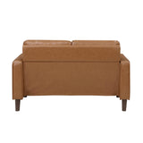 Malcolm Brown Faux Leather Loveseat by Homelegance at Eve Furniture