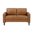 Malcolm Brown Faux Leather Loveseat by Homelegance at Eve Furniture