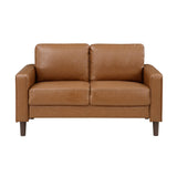 Malcolm Brown Faux Leather Loveseat by Homelegance at Eve Furniture