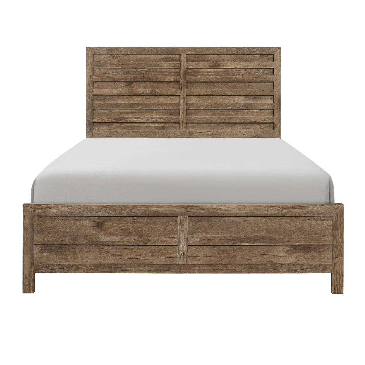 Mandan Weathered Pine King Panel Bed by Homelegance at Eve Furniture