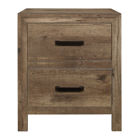 Mandan Weathered Pine Nightstand by Homelegance at Eve Furniture