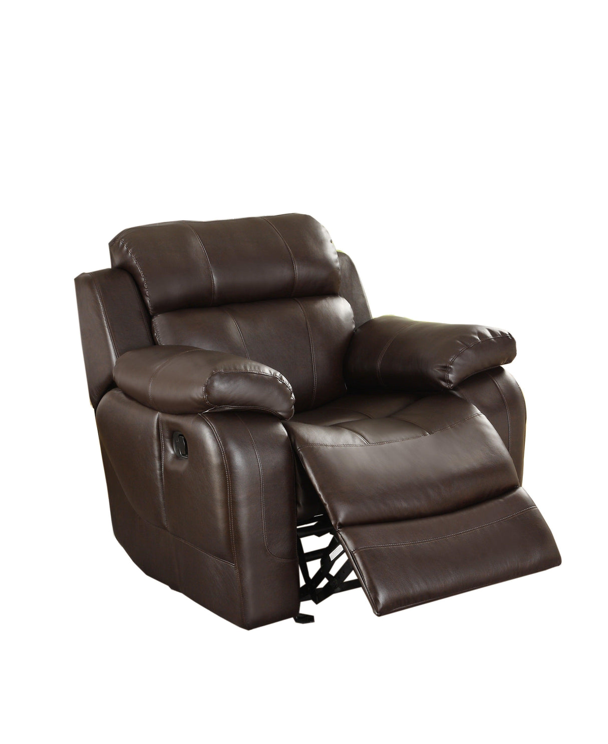 Marille Brown Bonded Leather Reclining Chair by Homelegance at Eve Furniture