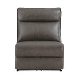 Maroni Dark Brown Leather 6-Piece Modular Power Reclining Sectional by Homelegance at Eve Furniture