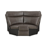 Maroni Dark Brown Leather 6-Piece Modular Power Reclining Sectional by Homelegance at Eve Furniture