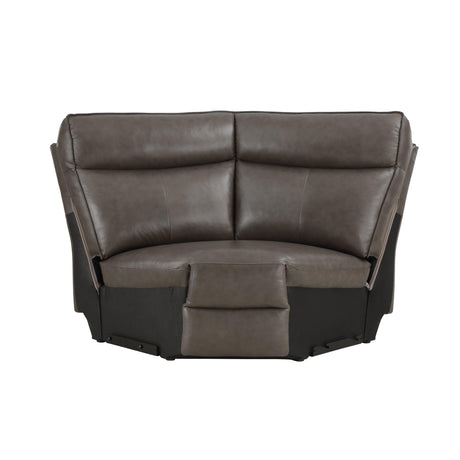 Maroni Dark Brown Leather 6-Piece Modular Power Reclining Sectional by Homelegance at Eve Furniture