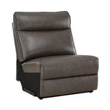 Maroni Dark Brown Leather 6-Piece Modular Power Reclining Sectional by Homelegance at Eve Furniture