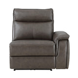 Maroni Dark Brown Leather 6-Piece Modular Power Reclining Sectional by Homelegance at Eve Furniture