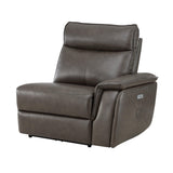 Maroni Dark Brown Leather 6-Piece Modular Power Reclining Sectional by Homelegance at Eve Furniture