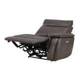 Maroni Dark Brown Leather 6-Piece Modular Power Reclining Sectional by Homelegance at Eve Furniture