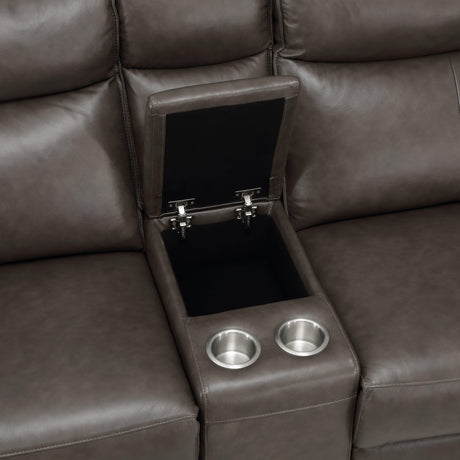 Maroni Dark Brown Leather 6-Piece Modular Power Reclining Sectional by Homelegance at Eve Furniture