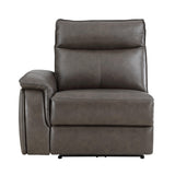 Maroni Dark Brown Leather 6-Piece Modular Power Reclining Sectional by Homelegance at Eve Furniture