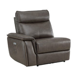 Maroni Dark Brown Leather 6-Piece Modular Power Reclining Sectional by Homelegance at Eve Furniture