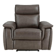 Maroni Dark Brown Leather Power Reclining Chair by Homelegance at Eve Furniture