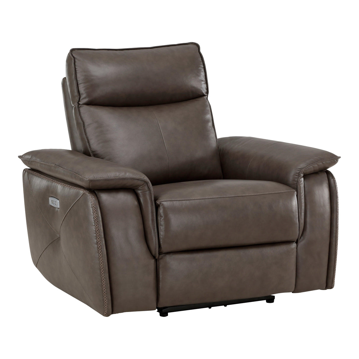 Maroni Dark Brown Leather Power Reclining Chair by Homelegance at Eve Furniture