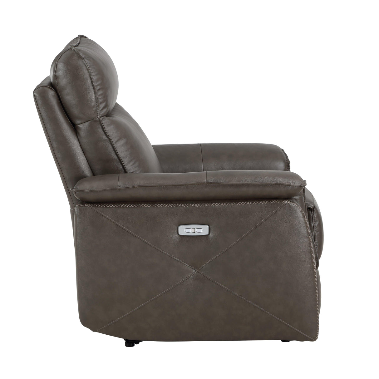 Maroni Dark Brown Leather Power Reclining Chair by Homelegance at Eve Furniture