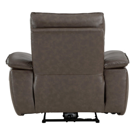 Maroni Dark Brown Leather Power Reclining Chair by Homelegance at Eve Furniture