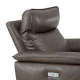 Maroni Dark Brown Leather Power Reclining Chair by Homelegance at Eve Furniture