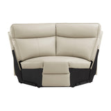 Maroni Taupe Leather 6-Piece Modular Power Reclining Sectional by Homelegance at Eve Furniture