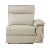 Maroni Taupe Leather 6-Piece Modular Power Reclining Sectional by Homelegance at Eve Furniture