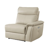 Maroni Taupe Leather 6-Piece Modular Power Reclining Sectional by Homelegance at Eve Furniture