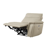 Maroni Taupe Leather 6-Piece Modular Power Reclining Sectional by Homelegance at Eve Furniture